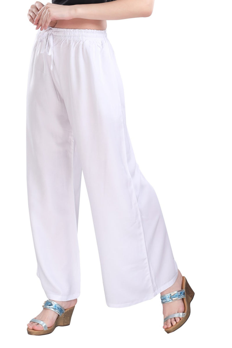 TRASA Ultra Soft Palazzo For Women's and Girls - White