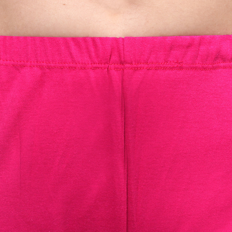 TRASA Women's Cotton Slim Fit Churidar Leggings - Pink