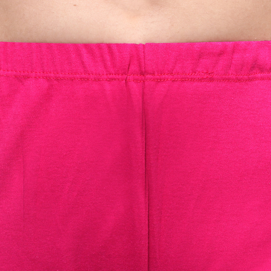 TRASA Women's Cotton Slim Fit Churidar Leggings - Pink