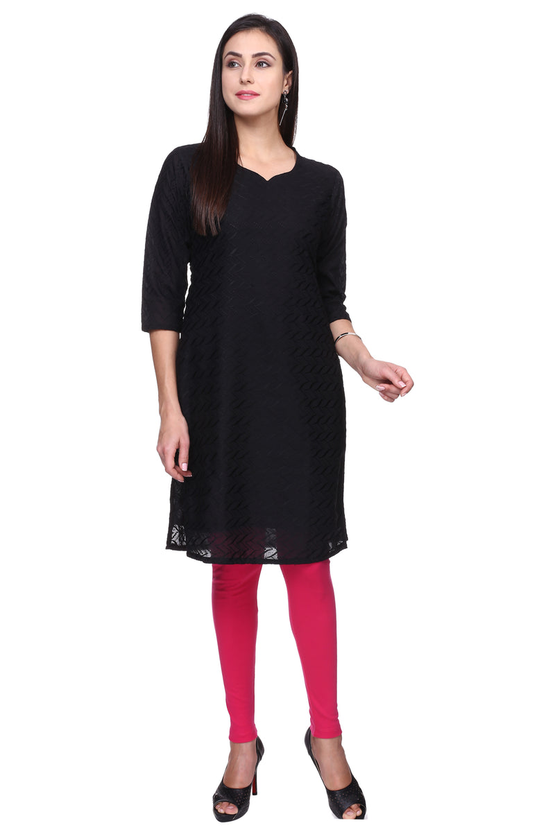 TRASA Women's Cotton Slim Fit Churidar Leggings - Pink
