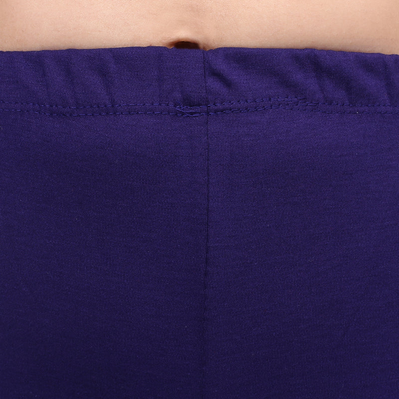 TRASA Women's Cotton Slim Fit Churidar Leggings - Purple