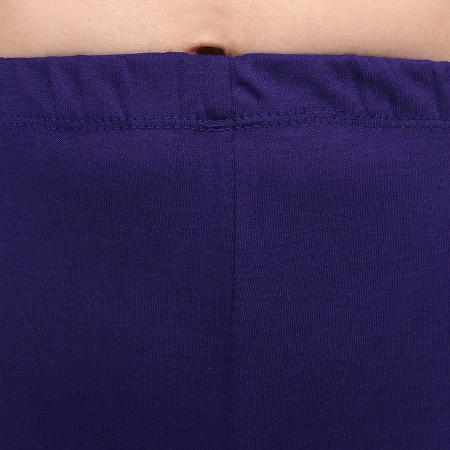 TRASA Women's Cotton Slim Fit Churidar Leggings - Purple