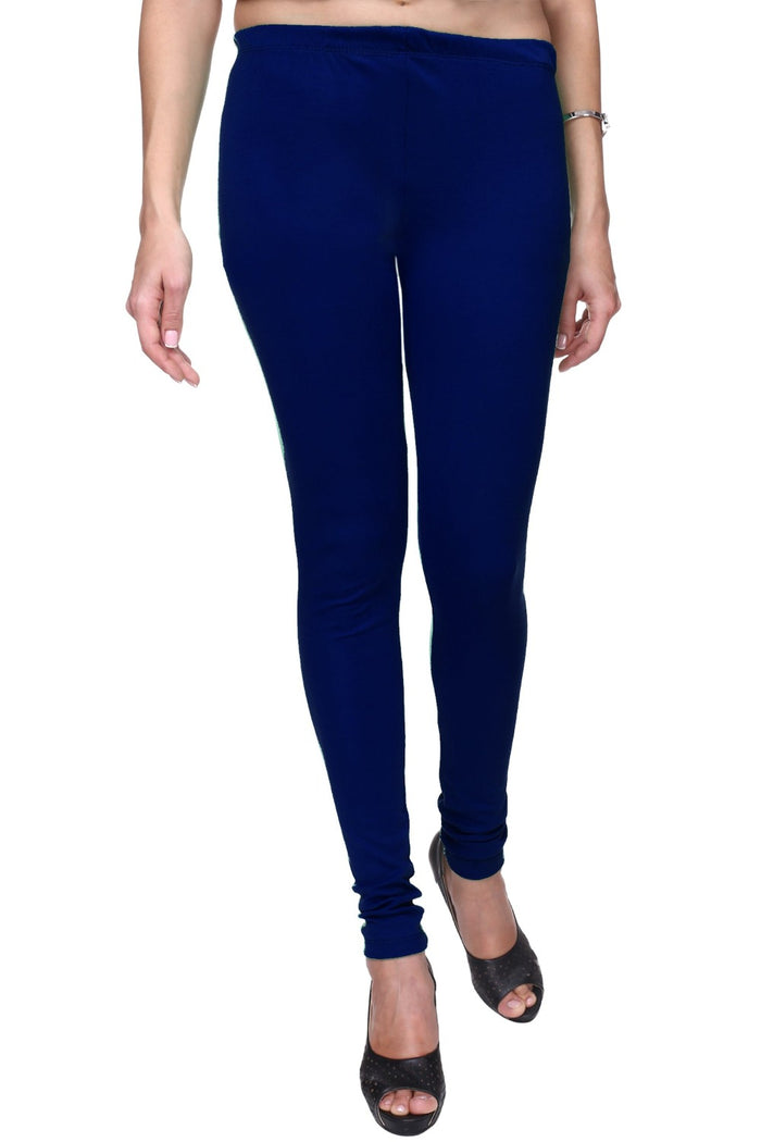 TRASA Women's Cotton Churidar Leggings Royal Blue