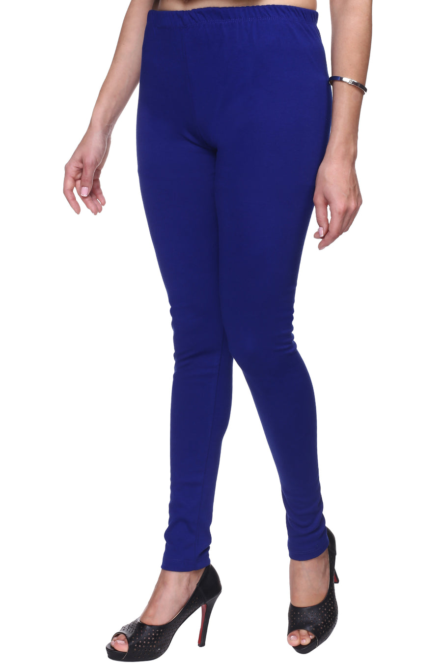 TRASA Women's Cotton Churidar Leggings Royal Blue