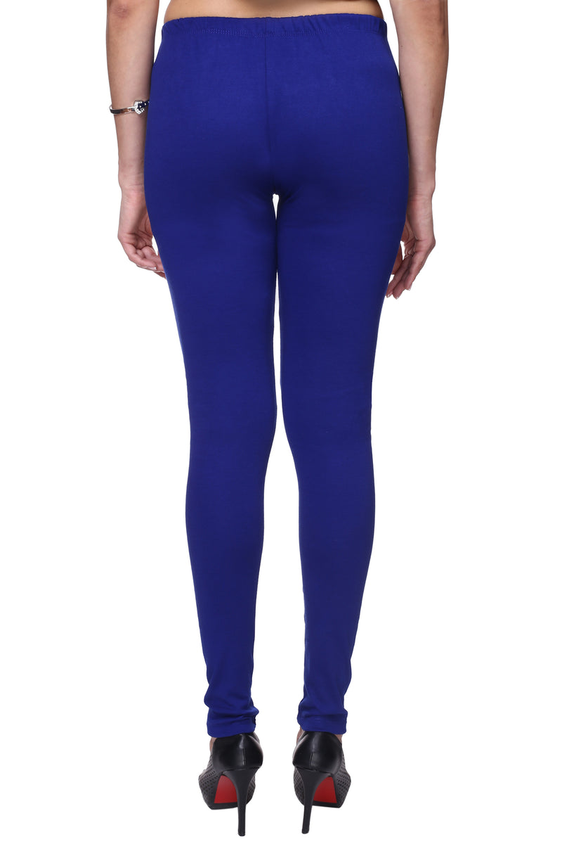 TRASA Women's Cotton Churidar Leggings Royal Blue
