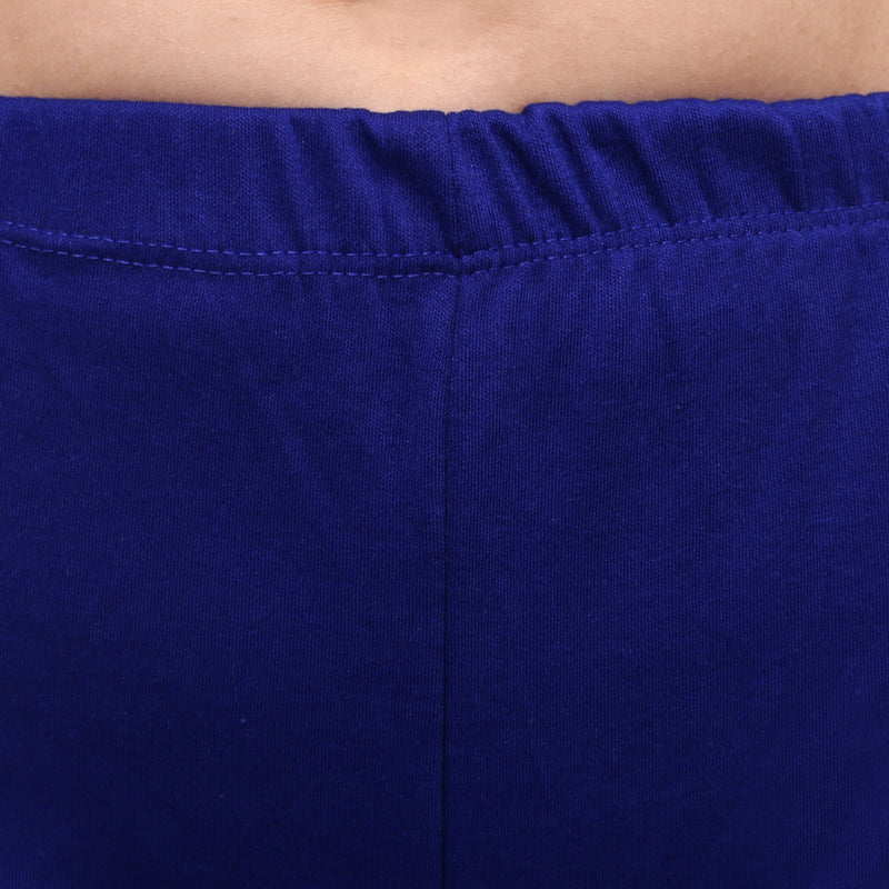 TRASA Women's Cotton Churidar Leggings Royal Blue