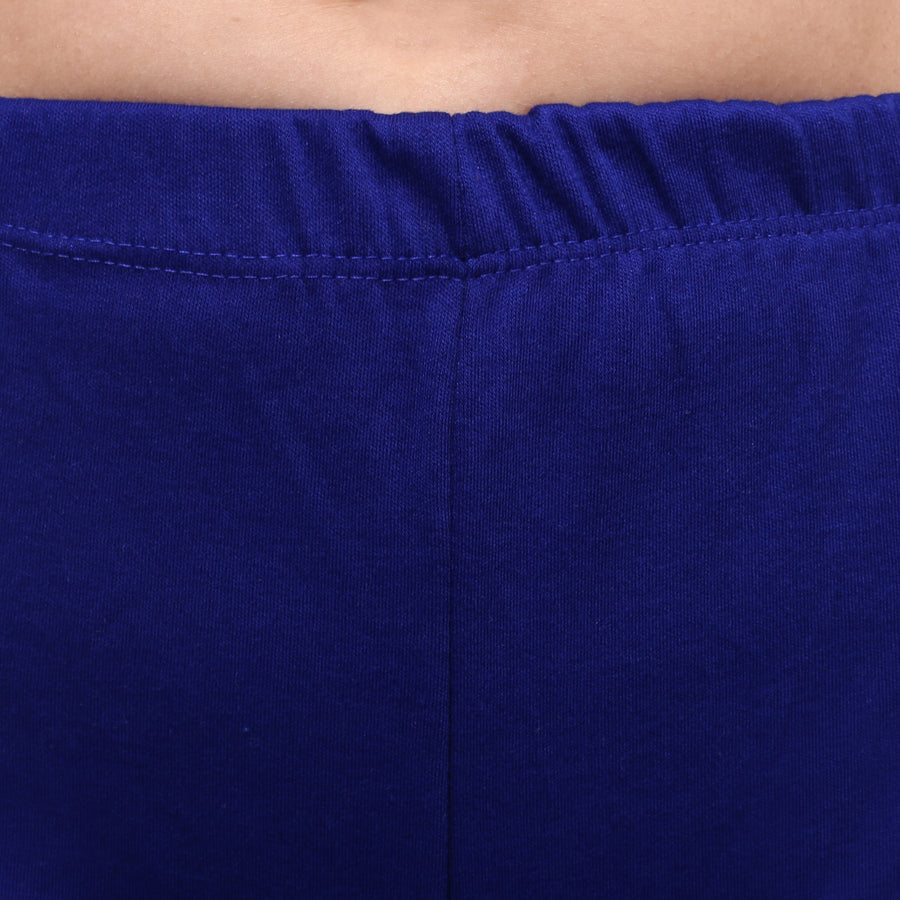 TRASA Women's Cotton Churidar Leggings Royal Blue
