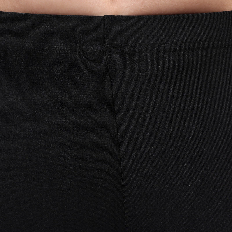 Trasa Women's / Girls Ankle Length Black Shiny Leggings - Black