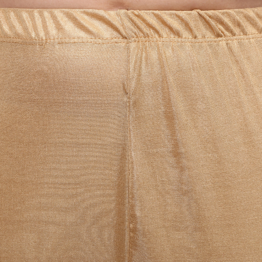 Trasa Women's / Girls Ankle Length Black Shiny Leggings - Golden