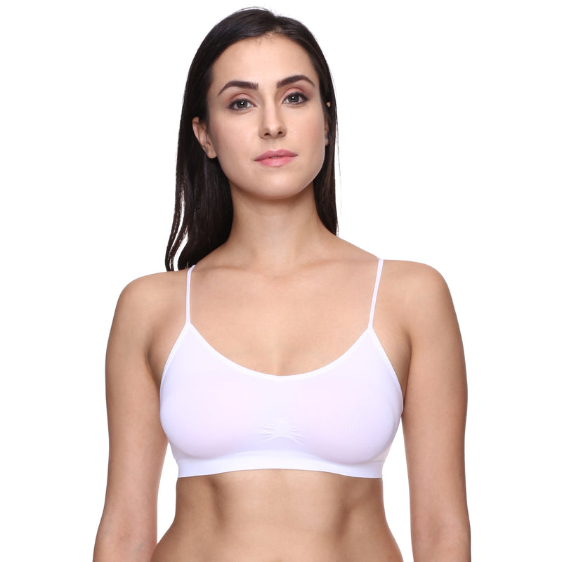Trasa Non-Padded and Non-Wired Bra for Women and Girls - Black White and Beige