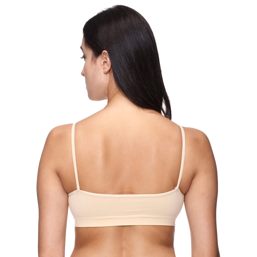 Trasa Non-Padded and Non-Wired Bra for Women and Girls - Black White and Beige