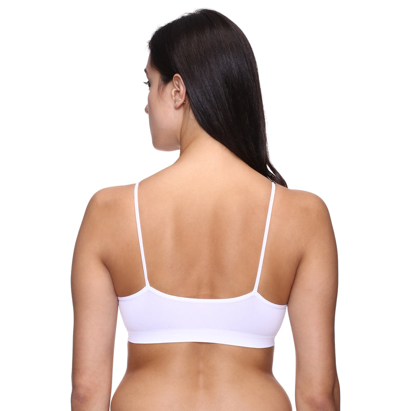 Trasa Non-Padded and Non-Wired Bra for Women and Girls - Black White and Beige