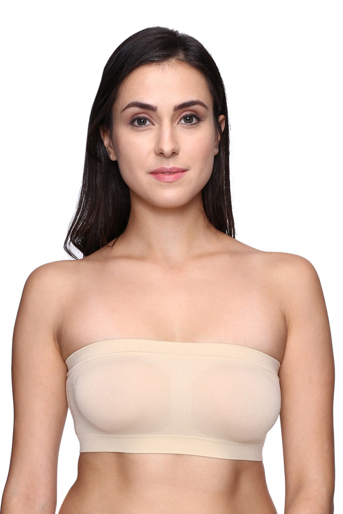 Trasa Strapless Tube Bra for Women's and Girls - Beige