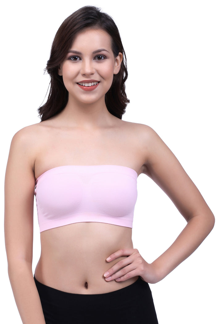Trasa Strapless Tube Bra for Women's and Girls - Pink