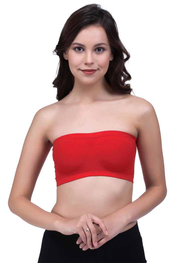Trasa Strapless Tube Bra for Women's and Girls - Red