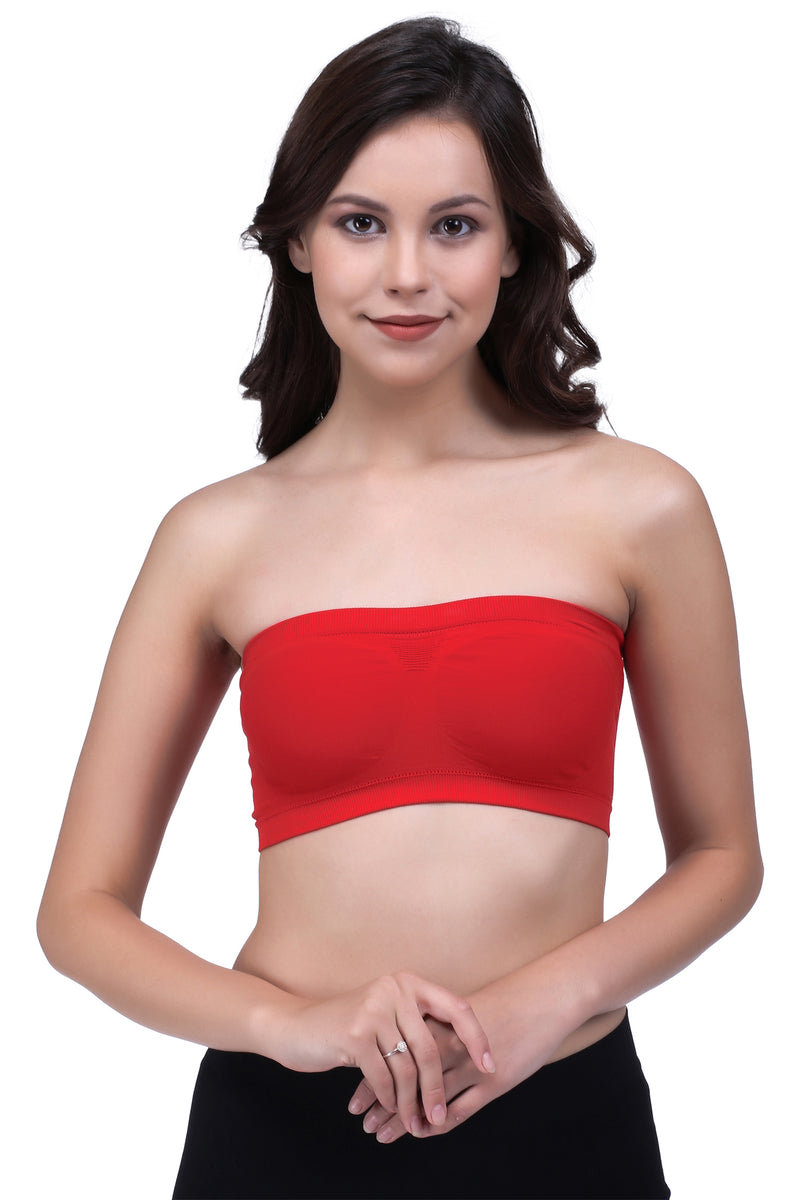Trasa Strapless Tube Bra for Women's and Girls - Red