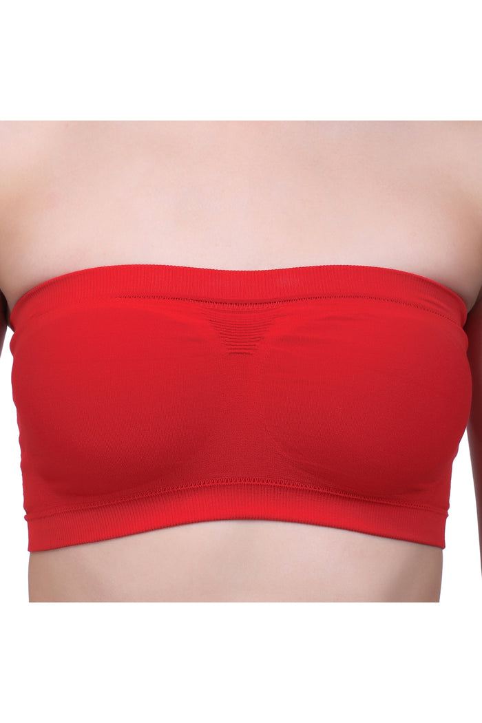 Trasa Strapless Tube Bra for Women's and Girls - Red