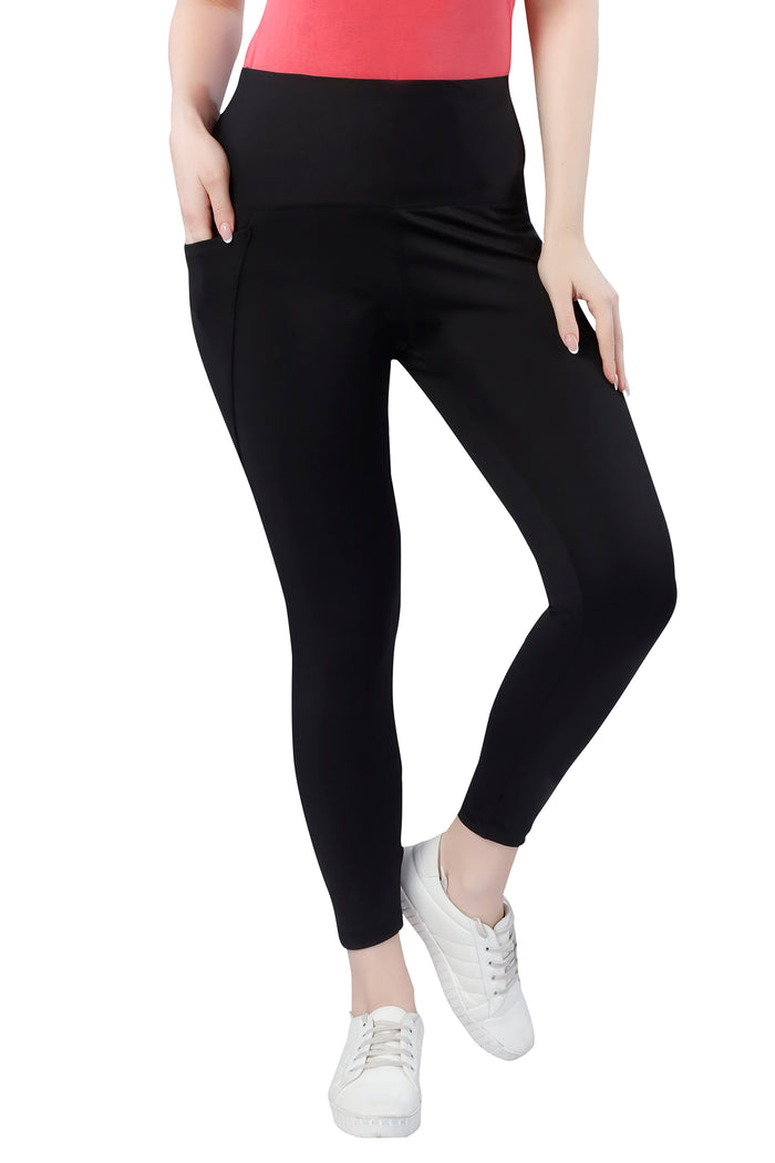 TRASA Bootcut High Waist Yoga Pants with 2 Pocket - Black
