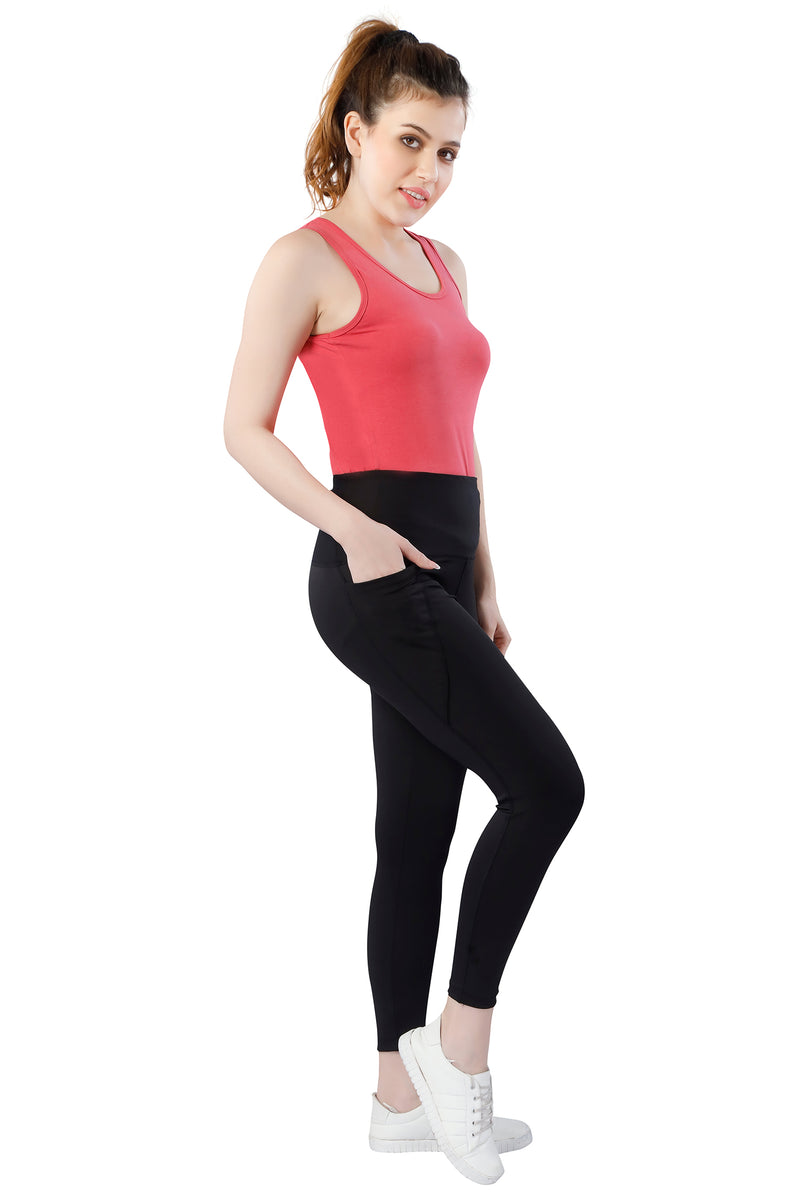 TRASA Bootcut High Waist Yoga Pants with 2 Pocket - Black