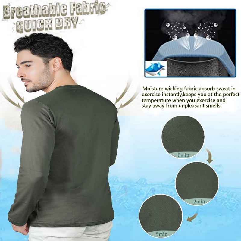 TRASA Men's Ultra Cotton Round Neck Slim Fit Full Sleeve T-Shirt - Grey