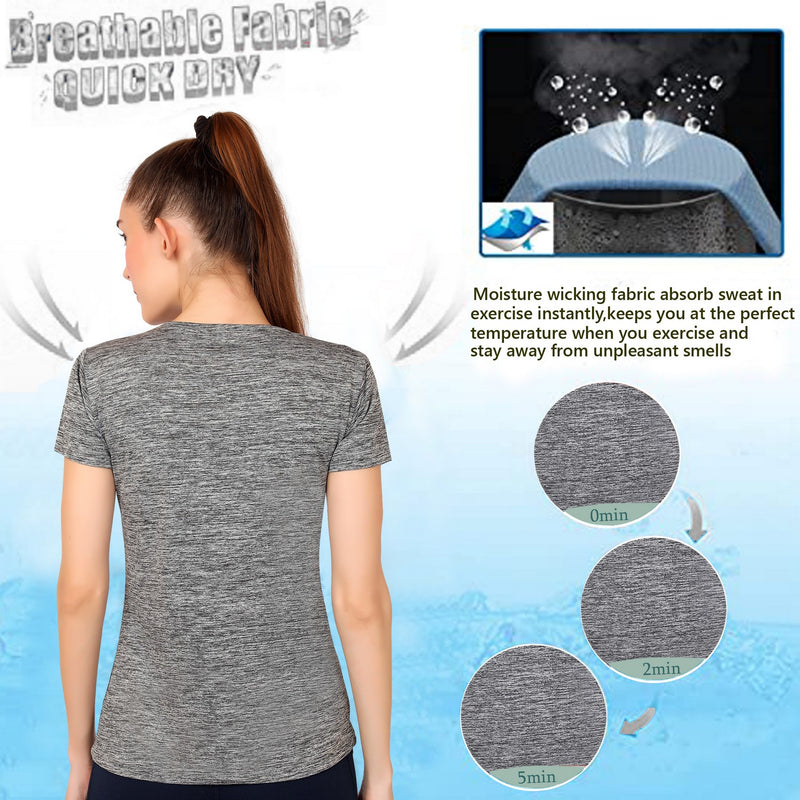 TRASA Women's Gym Sports Western Wear T-Shirt - Grey
