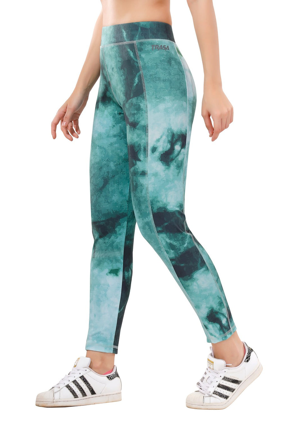 TRASA Active High Waist Printed Yoga Pants for Women's  - Green Camouflage,