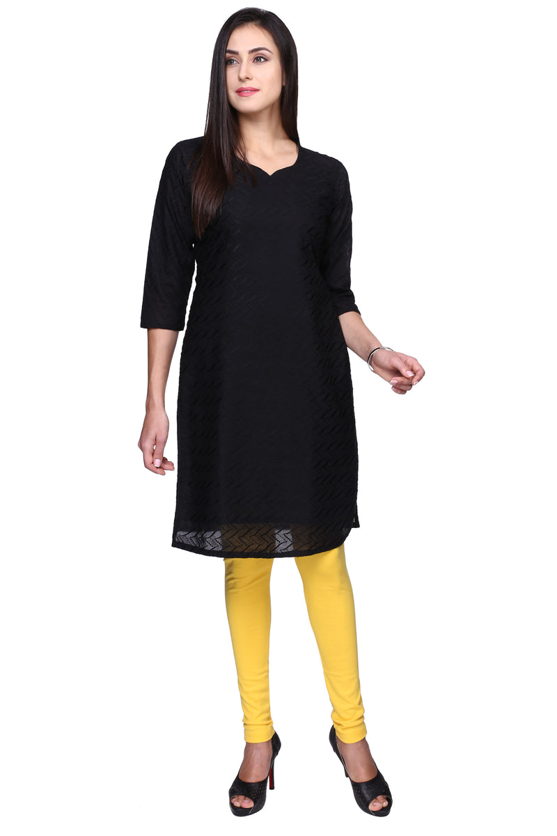 TRASA Women's Cotton Slim Fit Churidar Leggings - Yellow