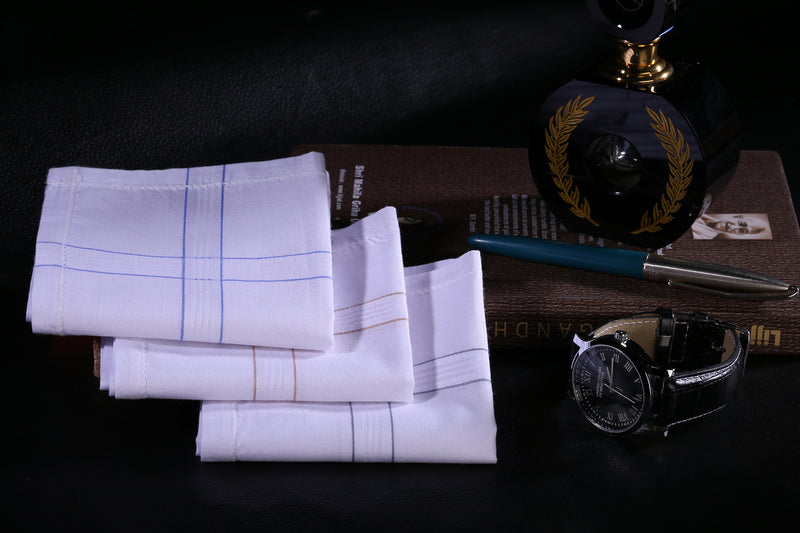 Trasa Men's Handkerchiefs 100% Cotton Classic Hankies - Pack of 3